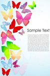 Multiple Coloured Butterflies on a Blue Background with Sample Text